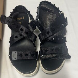 Ash Kids Black Studded Sandals